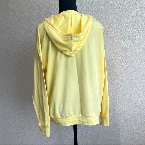 RAE DUNN. Yellow Hooded Sweatshirt w/Drawstring Graphic Print “HELLO SUNSHINE” - Picture 9 of 16